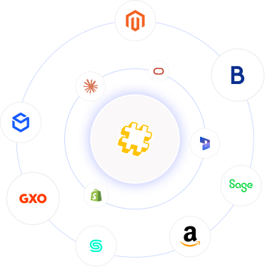 Commerce retail systems in a network with Patchworks iPaas at centre